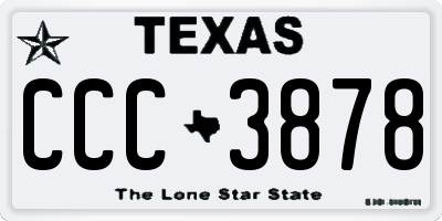 TX license plate CCC3878