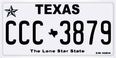TX license plate CCC3879