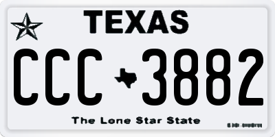 TX license plate CCC3882