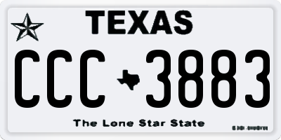 TX license plate CCC3883