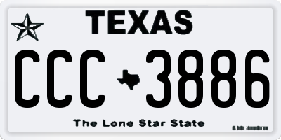 TX license plate CCC3886