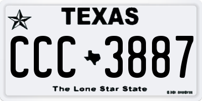 TX license plate CCC3887