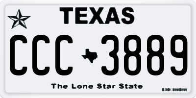 TX license plate CCC3889