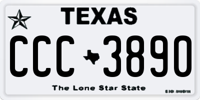 TX license plate CCC3890