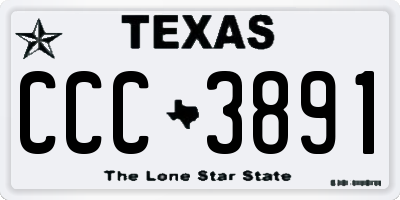 TX license plate CCC3891