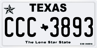 TX license plate CCC3893