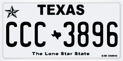 TX license plate CCC3896