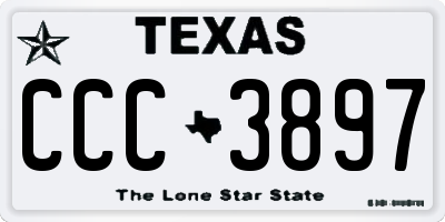 TX license plate CCC3897
