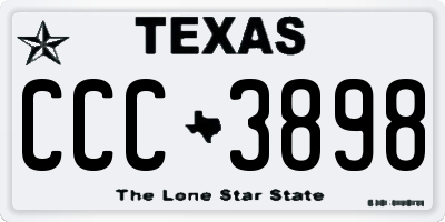 TX license plate CCC3898
