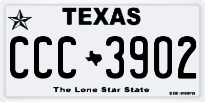TX license plate CCC3902