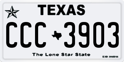 TX license plate CCC3903