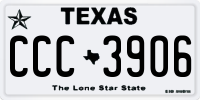TX license plate CCC3906