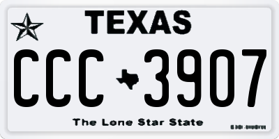 TX license plate CCC3907