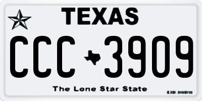 TX license plate CCC3909