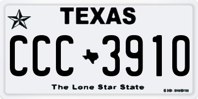 TX license plate CCC3910