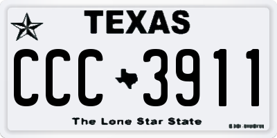 TX license plate CCC3911