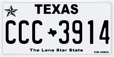 TX license plate CCC3914