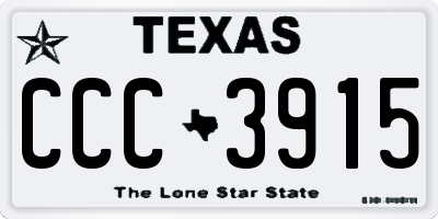 TX license plate CCC3915
