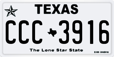 TX license plate CCC3916