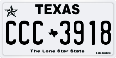 TX license plate CCC3918