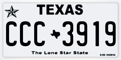 TX license plate CCC3919