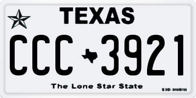 TX license plate CCC3921