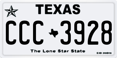 TX license plate CCC3928