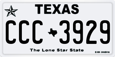 TX license plate CCC3929