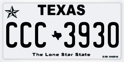TX license plate CCC3930
