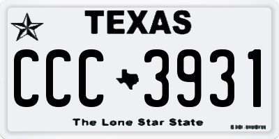 TX license plate CCC3931