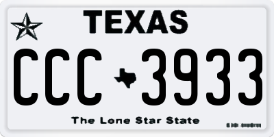 TX license plate CCC3933