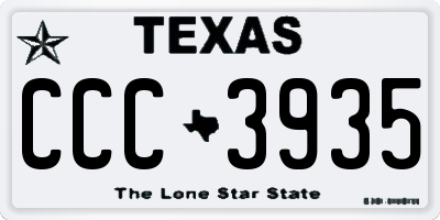 TX license plate CCC3935