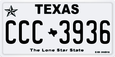 TX license plate CCC3936