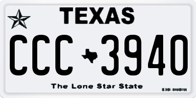 TX license plate CCC3940