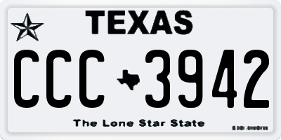 TX license plate CCC3942