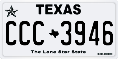 TX license plate CCC3946