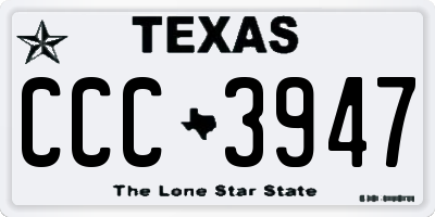TX license plate CCC3947