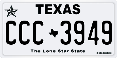 TX license plate CCC3949