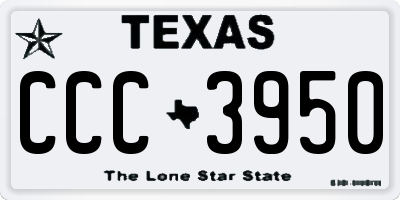 TX license plate CCC3950