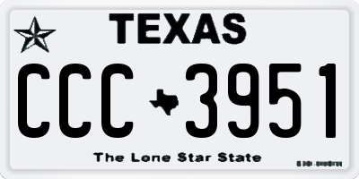 TX license plate CCC3951