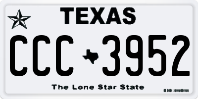 TX license plate CCC3952