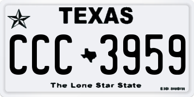 TX license plate CCC3959