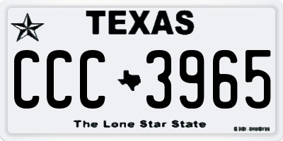 TX license plate CCC3965