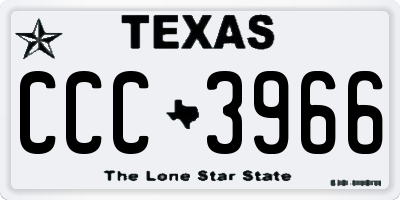 TX license plate CCC3966