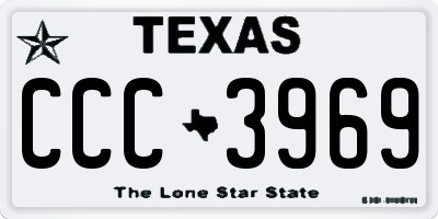 TX license plate CCC3969