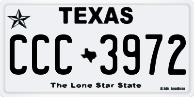TX license plate CCC3972