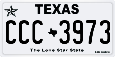 TX license plate CCC3973