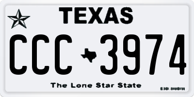 TX license plate CCC3974