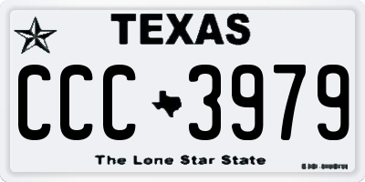 TX license plate CCC3979