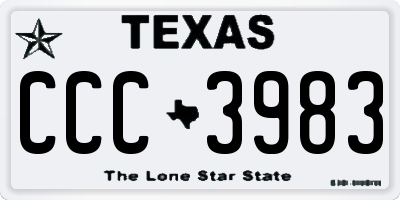 TX license plate CCC3983
